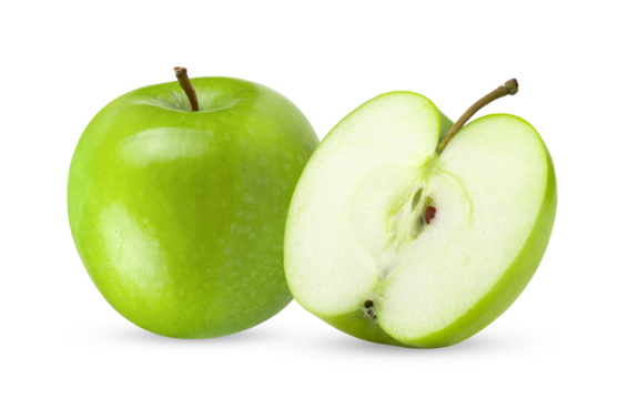 green apple isolated on transparent png