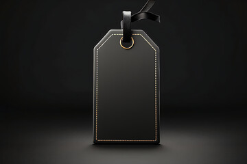 Hanging Blank sale tag on black background, On sale, Discount and Black Friday concept