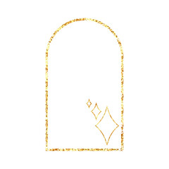 golden geometric boho frame with glitter effect
