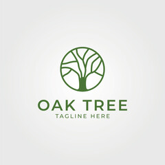 oak tree outline logo design