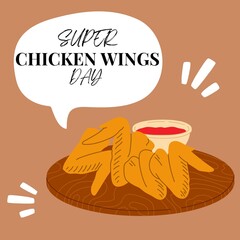 SUPER CHICKEN WINGS DAY TEMPLATE DESIGN 