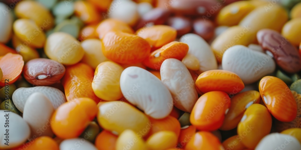 Poster a pile of assorted beans and beans. perfect for food and cooking related projects