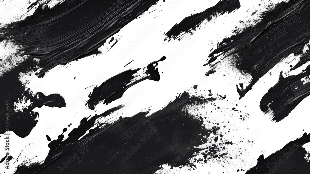 Poster a close up view of a black and white painting. this picture can be used for various artistic and cre