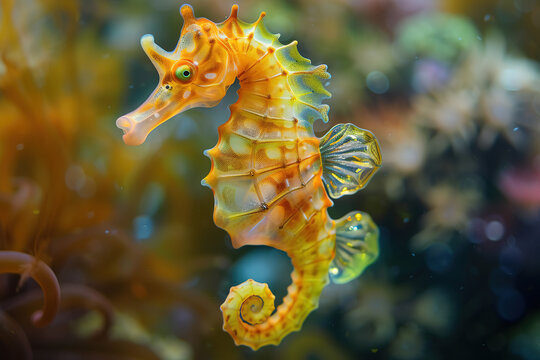 Sea Horse. Undersea world. Generative AI