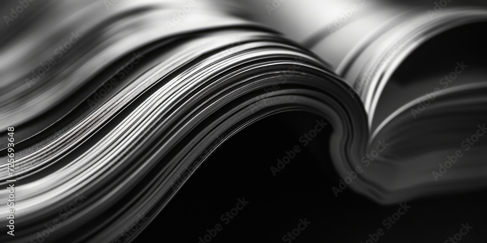 Poster Close up view of an open book resting on a table. Suitable for educational or literary concepts