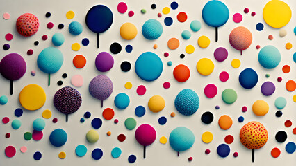 A concept design that expresses the happy emotions of the day with images of various colors. Generative AI.