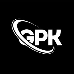 GPK logo. GPK letter. GPK letter logo design. Initials GPK logo linked with circle and uppercase monogram logo. GPK typography for technology, business and real estate brand.