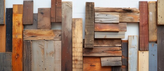 Recycled wood for DIY furniture, carpentry, and rustic crafts, saving environment.