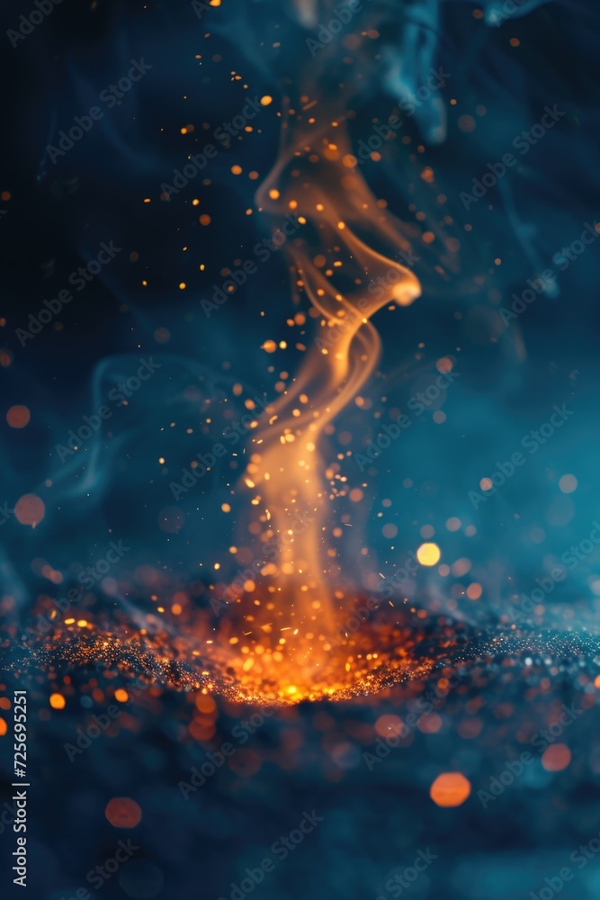 Aufkleber A close-up view of a fire burning on a table. Perfect for adding warmth and ambiance to any setting