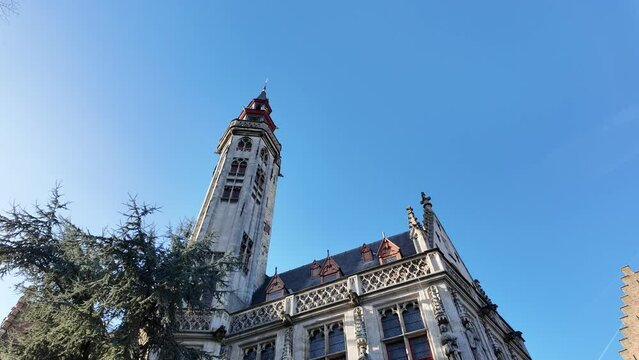 Van Eyck square in the city of Bruges in Belgium