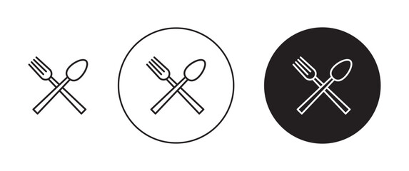 Dining Utensils Vector Icon Set. Mealtime Cutlery Set Vector Symbol for UI Design.