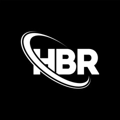 HBR logo. HBR letter. HBR letter logo design. Intitials HBR logo linked with circle and uppercase monogram logo. HBR typography for technology, business and real estate brand.