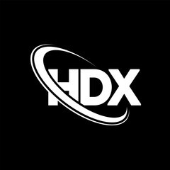 HDX logo. HDX letter. HDX letter logo design. Initials HDX logo linked with circle and uppercase monogram logo. HDX typography for technology, business and real estate brand.