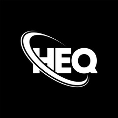 Obraz premium HEQ logo. HEQ letter. HEQ letter logo design. Initials HEQ logo linked with circle and uppercase monogram logo. HEQ typography for technology, business and real estate brand.