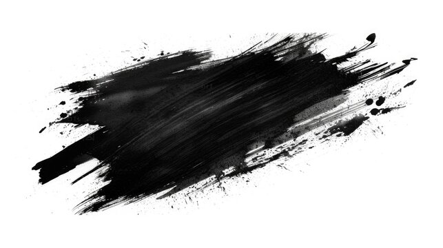 A simple black brush stroke on a clean white background. This versatile image can be used for various design projects