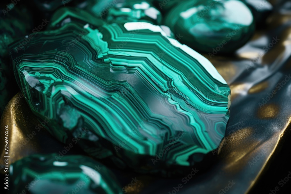 Poster a close-up view of some stunning green rocks. perfect for adding a touch of natural beauty to any pr