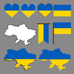Ukraine. Map and flag of Ukraine. Vector illustration.	
