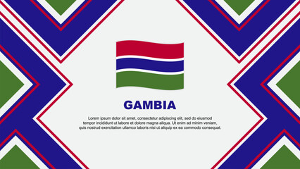 Gambia Flag Abstract Background Design Template. Gambia Independence Day Banner Wallpaper Vector Illustration. Gambia Vector