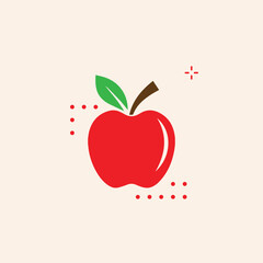 Apple icon isolated vector illustration, color drawing sign, symbol.