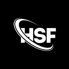 HSF logo. HSF letter. HSF letter logo design. Initials HSF logo linked with circle and uppercase monogram logo. HSF typography for technology, business and real estate brand.