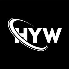 HYW logo. HYW letter. HYW letter logo design. Initials HYW logo linked with circle and uppercase monogram logo. HYW typography for technology, business and real estate brand.