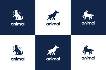 Obraz na płótnie Canvas a collection of adorable dog logos