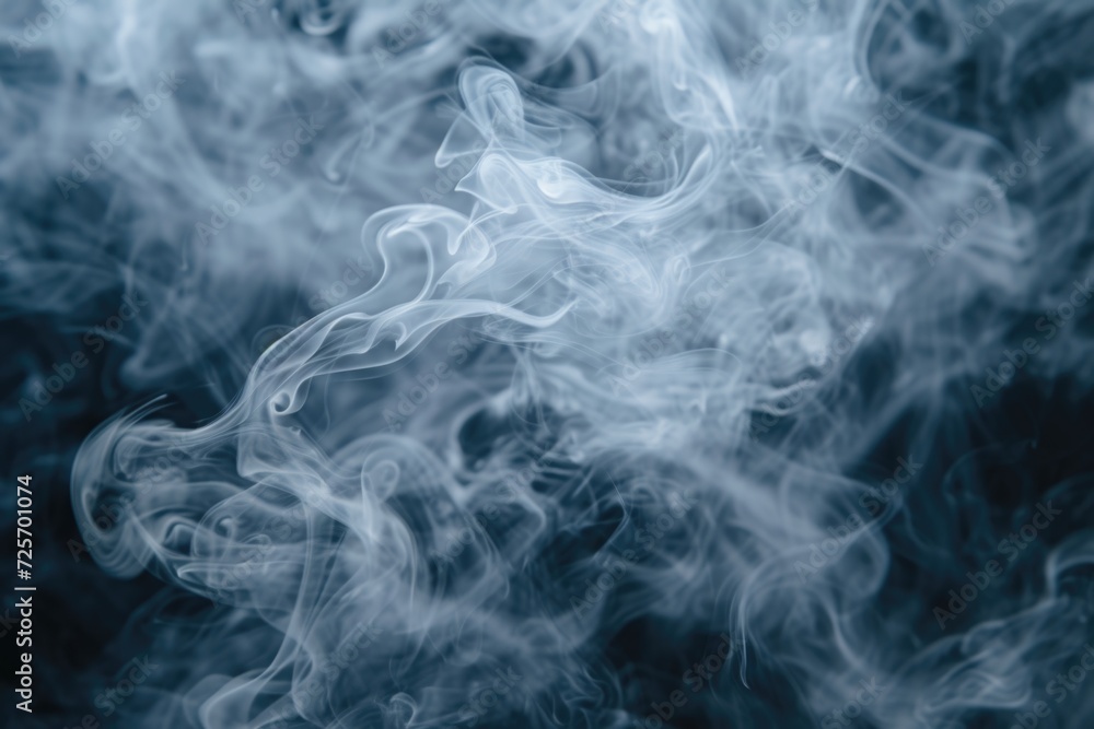 Wall mural smoke captured in a close up shot on a black background. can be used to create a mysterious or drama