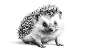 Obraz premium A simple black and white drawing of a hedgehog. Suitable for educational materials or nature-themed designs