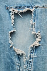 A pair of jeans with a hole in the back. Suitable for fashion or casual wear