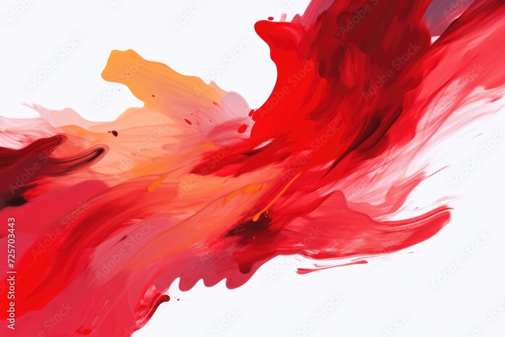 Poster A close up view of a vibrant painting featuring shades of red and yellow. This image can be used to add a pop of color and energy to various creative projects