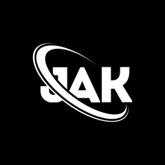 JAK logo. JAK letter. JAK letter logo design. Intitials JAK logo linked with circle and uppercase monogram logo. JAK typography for technology, business and real estate brand. - obrazy, fototapety, plakaty