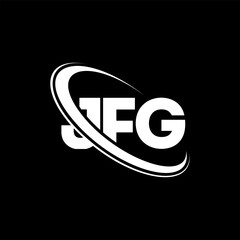 JFG logo. JFG letter. JFG letter logo design. Initials JFG logo linked with circle and uppercase monogram logo. JFG typography for technology, business and real estate brand.