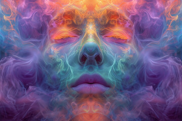 Embark on a surreal journey with an image capturing the vivid essence of a psychedelic experience inspired by LSD and DMT effects.
