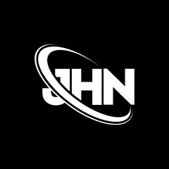 JHN logo. JHN letter. JHN letter logo design. Initials JHN logo linked with circle and uppercase monogram logo. JHN typography for technology, business and real estate brand.