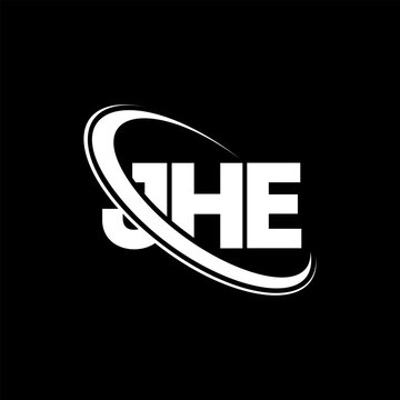 JHE logo. JHE letter. JHE letter logo design. Initials JHE logo linked with circle and uppercase monogram logo. JHE typography for technology, business and real estate brand.