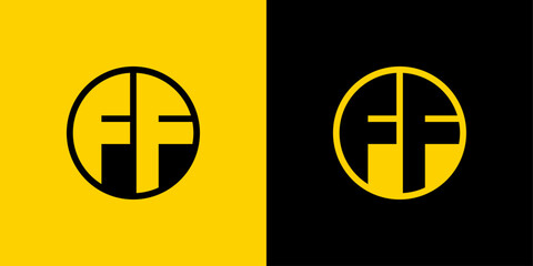 Obraz premium Simple FF Letters Circle Logo Set, suitable for business with FF initials