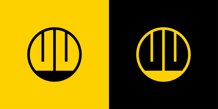 Simple UU Letters Circle Logo Set, suitable for business with UU initials