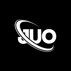 JUO logo. JUO letter. JUO letter logo design. Initials JUO logo linked with circle and uppercase monogram logo. JUO typography for technology, business and real estate brand.