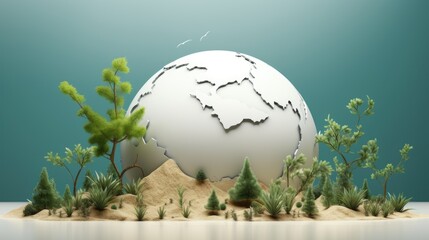 A photo of Earth or World environment day eco wall concept background Generative AI