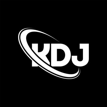 KDJ logo. KDJ letter. KDJ letter logo design. Initials KDJ logo linked with circle and uppercase monogram logo. KDJ typography for technology, business and real estate brand.