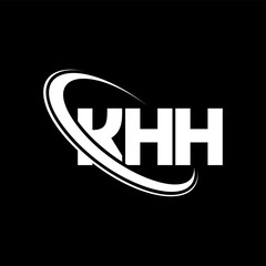 KHH logo. KHH letter. KHH letter logo design. Initials KHH logo linked with circle and uppercase monogram logo. KHH typography for technology, business and real estate brand.