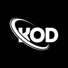 KOD logo. KOD letter. KOD letter logo design. Initials KOD logo linked with circle and uppercase monogram logo. KOD typography for technology, business and real estate brand.