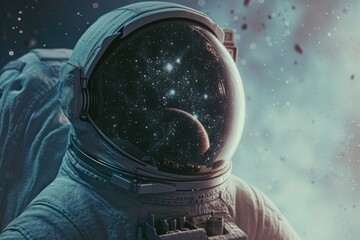 A man in a space suit admiring the stars. Perfect for astronomy enthusiasts or science-related projects