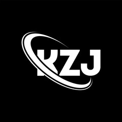 KZJ logo. KZJ letter. KZJ letter logo design. Initials KZJ logo linked with circle and uppercase monogram logo. KZJ typography for technology, business and real estate brand.