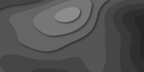 Gray and black wave Seamless abstract black papercut background 3d realistic design use for ads banner and advertising print design vector. 3d topography relief. Vector topographic illustration.