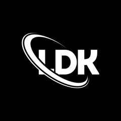 LDK logo. LDK letter. LDK letter logo design. Initials LDK logo linked with circle and uppercase monogram logo. LDK typography for technology, business and real estate brand.