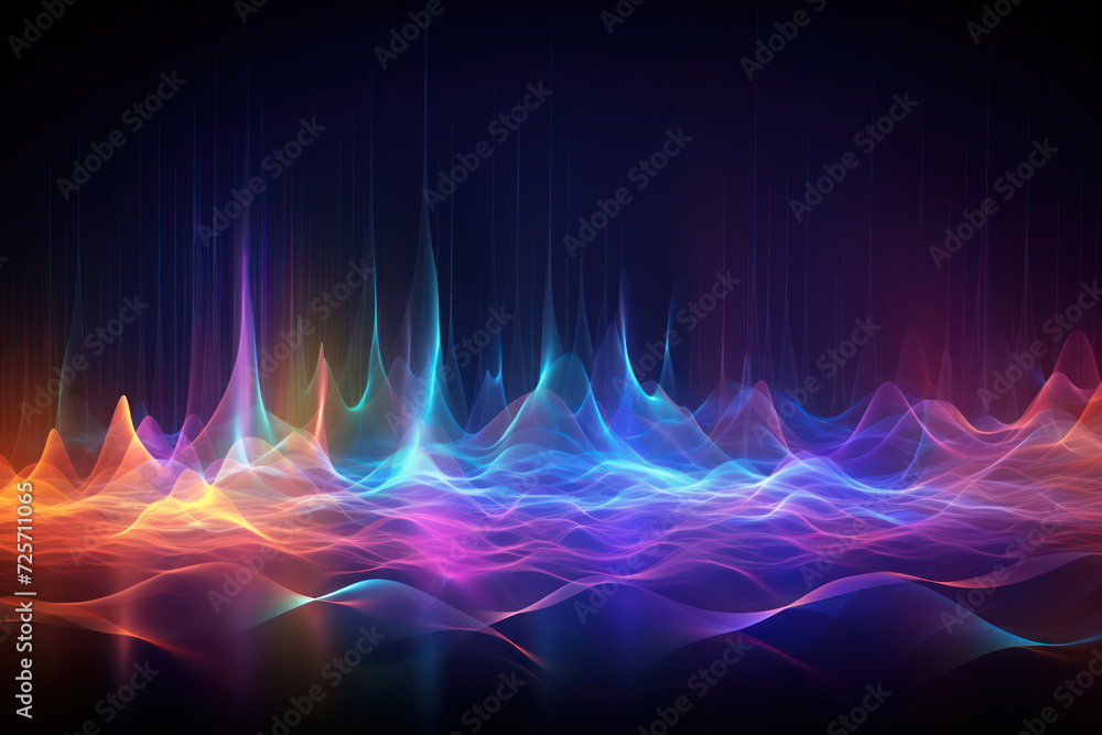Poster wave of light: a dynamic digital network of sound and energy.