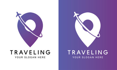 Travel Location Logo Design Travel Agency Logotype Traveling Plane Holidays