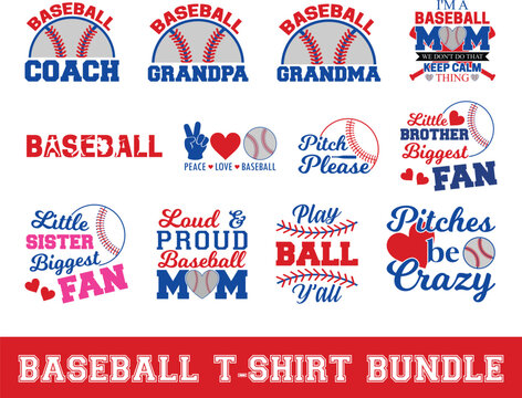 Baseball T-Shirt Bundle, Baseball Mom Bundle, Softball Shirt Bundle, Game Day, Baseball Quote, Cut File For Cricut And Silhouette