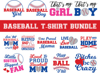 Baseball T-Shirt Bundle, Baseball Mom Bundle, Softball Shirt Bundle, Game Day, Baseball Quote, Cut File For Cricut And Silhouette